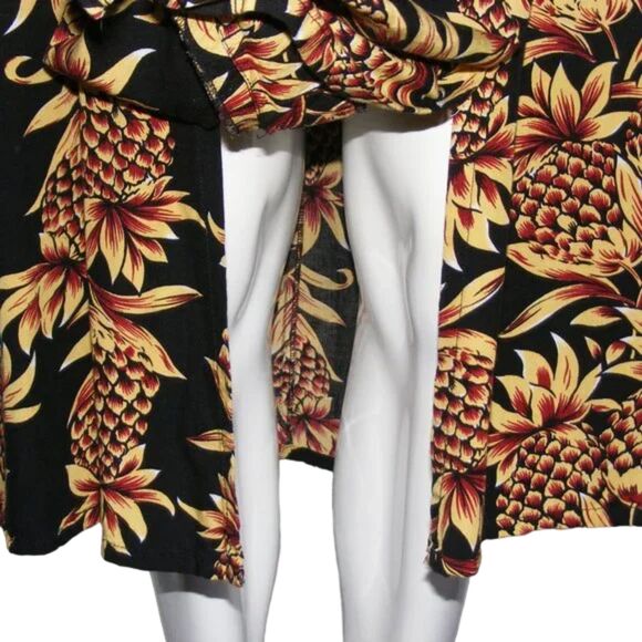 PINEAPPLE MOON Midi Dress, 2, Pineapple print, Sleeveless, Sheath, Black/Yellow - Picture 9 of 13